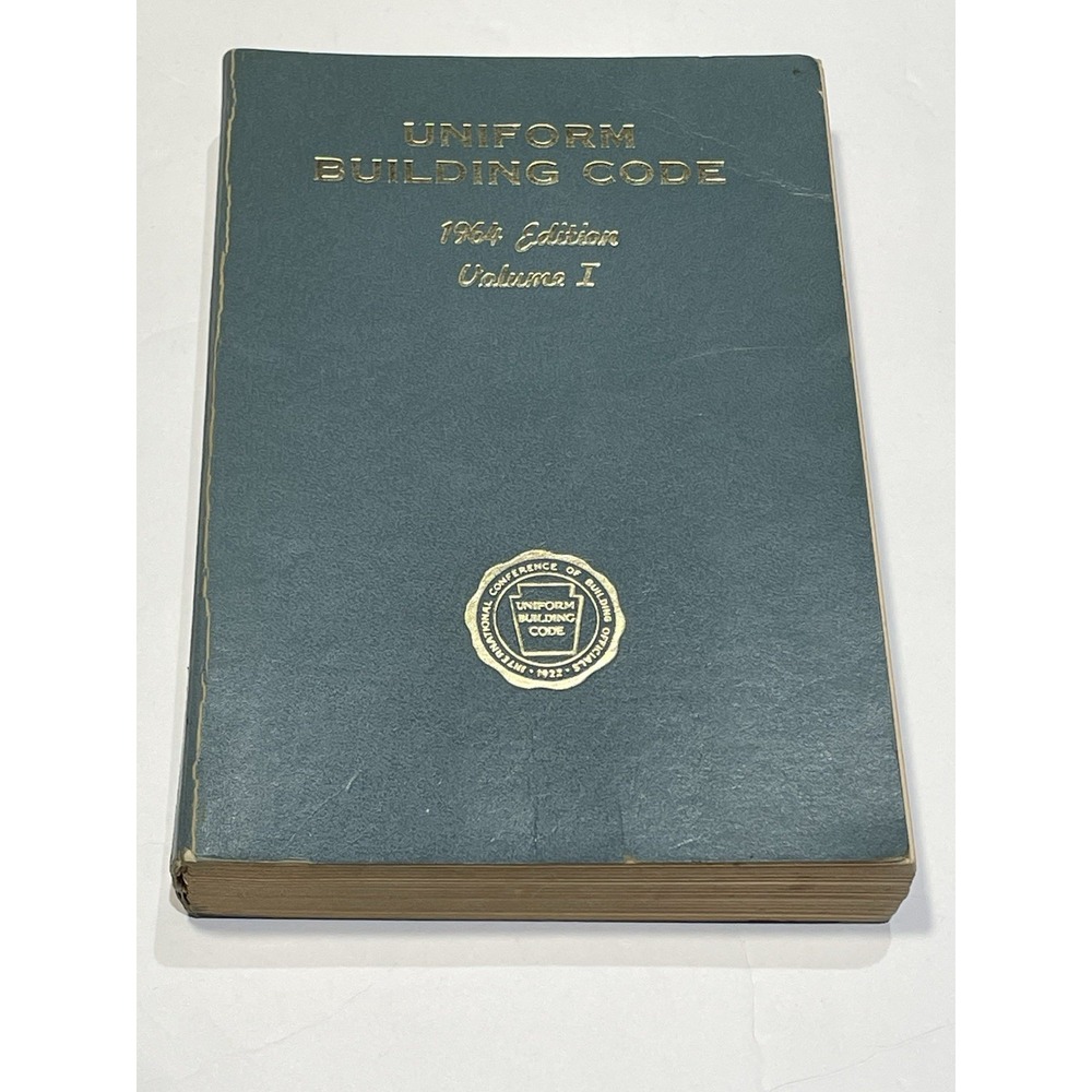 Vintage 1964 Uniform Building Code Vol 1 Volume I ICBO Authorized 3rd Printing